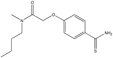 2-[4-(aminocarbonothioyl)phenoxy]-N-butyl-N-methylacetamide 化学構造式