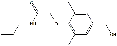 2-[4-(hydroxymethyl)-2,6-dimethylphenoxy]-N-(prop-2-en-1-yl)acetamide Struktur