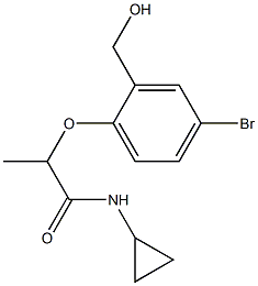 2-[4-bromo-2-(hydroxymethyl)phenoxy]-N-cyclopropylpropanamide 化学構造式