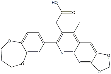 2-[6-(3,4-dihydro-2H-1,5-benzodioxepin-7-yl)-8-methyl-2H-[1,3]dioxolo[4,5-g]quinolin-7-yl]acetic acid Structure