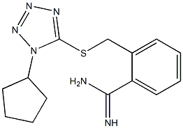 2-{[(1-cyclopentyl-1H-1,2,3,4-tetrazol-5-yl)sulfanyl]methyl}benzene-1-carboximidamide,,结构式