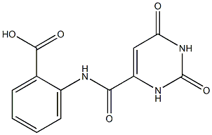 2-{[(2,6-dioxo-1,2,3,6-tetrahydropyrimidin-4-yl)carbonyl]amino}benzoic acid Struktur