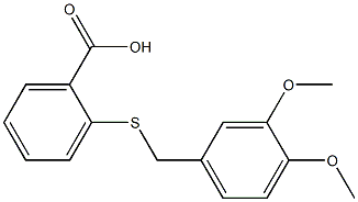 2-{[(3,4-dimethoxyphenyl)methyl]sulfanyl}benzoic acid Struktur