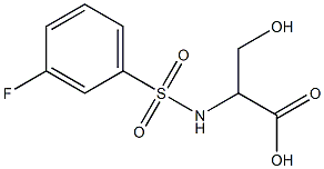 2-{[(3-fluorophenyl)sulfonyl]amino}-3-hydroxypropanoic acid Struktur