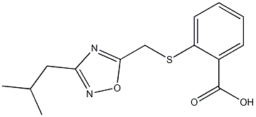 2-{[(3-isobutyl-1,2,4-oxadiazol-5-yl)methyl]thio}benzoic acid Structure