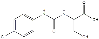 2-{[(4-chlorophenyl)carbamoyl]amino}-3-hydroxypropanoic acid Structure