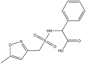 2-{[(5-methyl-1,2-oxazol-3-yl)methane]sulfonamido}-2-phenylacetic acid 结构式