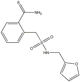 2-{[(furan-2-ylmethyl)sulfamoyl]methyl}benzene-1-carbothioamide 化学構造式