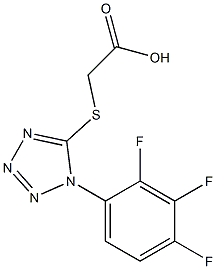 2-{[1-(2,3,4-trifluorophenyl)-1H-1,2,3,4-tetrazol-5-yl]sulfanyl}acetic acid,,结构式