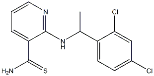 2-{[1-(2,4-dichlorophenyl)ethyl]amino}pyridine-3-carbothioamide,,结构式