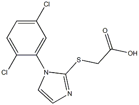 2-{[1-(2,5-dichlorophenyl)-1H-imidazol-2-yl]sulfanyl}acetic acid,,结构式