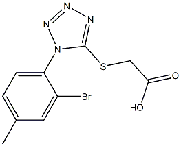 2-{[1-(2-bromo-4-methylphenyl)-1H-1,2,3,4-tetrazol-5-yl]sulfanyl}acetic acid 化学構造式