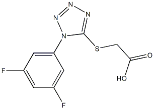 2-{[1-(3,5-difluorophenyl)-1H-1,2,3,4-tetrazol-5-yl]sulfanyl}acetic acid,,结构式
