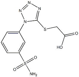 2-{[1-(3-sulfamoylphenyl)-1H-1,2,3,4-tetrazol-5-yl]sulfanyl}acetic acid 结构式