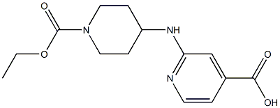 2-{[1-(ethoxycarbonyl)piperidin-4-yl]amino}pyridine-4-carboxylic acid 结构式