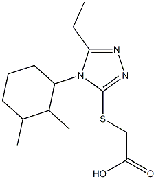 2-{[4-(2,3-dimethylcyclohexyl)-5-ethyl-4H-1,2,4-triazol-3-yl]sulfanyl}acetic acid 化学構造式