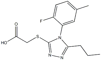 2-{[4-(2-fluoro-5-methylphenyl)-5-propyl-4H-1,2,4-triazol-3-yl]sulfanyl}acetic acid,,结构式