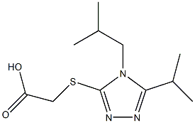 2-{[4-(2-methylpropyl)-5-(propan-2-yl)-4H-1,2,4-triazol-3-yl]sulfanyl}acetic acid,,结构式