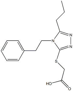2-{[4-(2-phenylethyl)-5-propyl-4H-1,2,4-triazol-3-yl]sulfanyl}acetic acid,,结构式