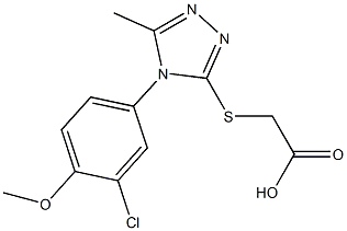 2-{[4-(3-chloro-4-methoxyphenyl)-5-methyl-4H-1,2,4-triazol-3-yl]sulfanyl}acetic acid 结构式
