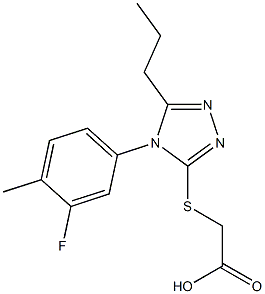 2-{[4-(3-fluoro-4-methylphenyl)-5-propyl-4H-1,2,4-triazol-3-yl]sulfanyl}acetic acid 结构式