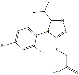 2-{[4-(4-bromo-2-fluorophenyl)-5-(propan-2-yl)-4H-1,2,4-triazol-3-yl]sulfanyl}acetic acid,,结构式