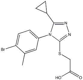 2-{[4-(4-bromo-3-methylphenyl)-5-cyclopropyl-4H-1,2,4-triazol-3-yl]sulfanyl}acetic acid 化学構造式