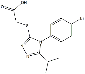 2-{[4-(4-bromophenyl)-5-(propan-2-yl)-4H-1,2,4-triazol-3-yl]sulfanyl}acetic acid,,结构式