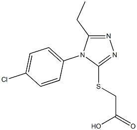 2-{[4-(4-chlorophenyl)-5-ethyl-4H-1,2,4-triazol-3-yl]sulfanyl}acetic acid 化学構造式