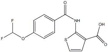 2-{[4-(difluoromethoxy)benzene]amido}thiophene-3-carboxylic acid Structure