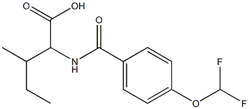 2-{[4-(difluoromethoxy)phenyl]formamido}-3-methylpentanoic acid Struktur
