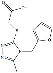 2-{[4-(furan-2-ylmethyl)-5-methyl-4H-1,2,4-triazol-3-yl]sulfanyl}acetic acid,,结构式