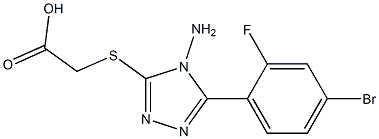 2-{[4-amino-5-(4-bromo-2-fluorophenyl)-4H-1,2,4-triazol-3-yl]sulfanyl}acetic acid,,结构式
