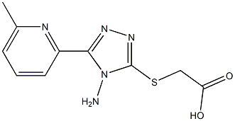 2-{[4-amino-5-(6-methylpyridin-2-yl)-4H-1,2,4-triazol-3-yl]sulfanyl}acetic acid,,结构式