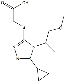 2-{[5-cyclopropyl-4-(1-methoxypropan-2-yl)-4H-1,2,4-triazol-3-yl]sulfanyl}acetic acid Struktur