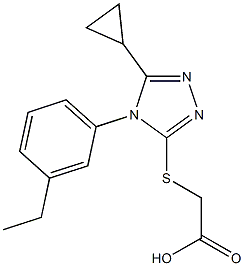 2-{[5-cyclopropyl-4-(3-ethylphenyl)-4H-1,2,4-triazol-3-yl]sulfanyl}acetic acid Struktur