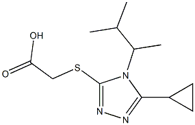 2-{[5-cyclopropyl-4-(3-methylbutan-2-yl)-4H-1,2,4-triazol-3-yl]sulfanyl}acetic acid,,结构式