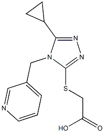 2-{[5-cyclopropyl-4-(pyridin-3-ylmethyl)-4H-1,2,4-triazol-3-yl]sulfanyl}acetic acid 化学構造式