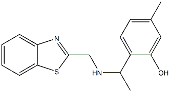 2-{1-[(1,3-benzothiazol-2-ylmethyl)amino]ethyl}-5-methylphenol 化学構造式