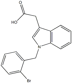 2-{1-[(2-bromophenyl)methyl]-1H-indol-3-yl}acetic acid,,结构式
