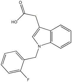 2-{1-[(2-fluorophenyl)methyl]-1H-indol-3-yl}acetic acid,,结构式