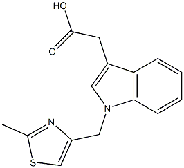2-{1-[(2-methyl-1,3-thiazol-4-yl)methyl]-1H-indol-3-yl}acetic acid Struktur