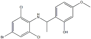 2-{1-[(4-bromo-2,6-dichlorophenyl)amino]ethyl}-5-methoxyphenol,,结构式