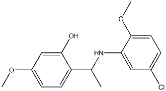 2-{1-[(5-chloro-2-methoxyphenyl)amino]ethyl}-5-methoxyphenol 结构式