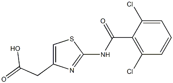 2-{2-[(2,6-dichlorobenzene)amido]-1,3-thiazol-4-yl}acetic acid 化学構造式