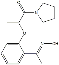 2-{2-[1-(hydroxyimino)ethyl]phenoxy}-1-(pyrrolidin-1-yl)propan-1-one Struktur