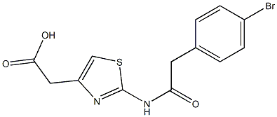 2-{2-[2-(4-bromophenyl)acetamido]-1,3-thiazol-4-yl}acetic acid,,结构式