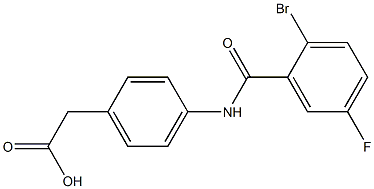 2-{4-[(2-bromo-5-fluorobenzene)amido]phenyl}acetic acid Structure