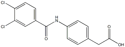 2-{4-[(3,4-dichlorobenzene)amido]phenyl}acetic acid 化学構造式