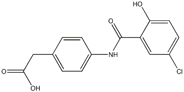 2-{4-[(5-chloro-2-hydroxybenzene)amido]phenyl}acetic acid,,结构式